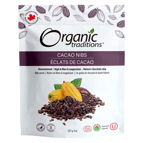 Package of Organic Traditions Cacao Nibs 227g
