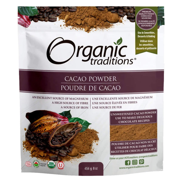 Package of Organic Traditions Cacao Powder 454g
