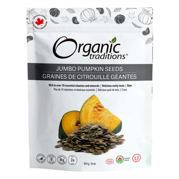 Bag of Organic Traditions Jumbo Pumpkin Seeds 454g
