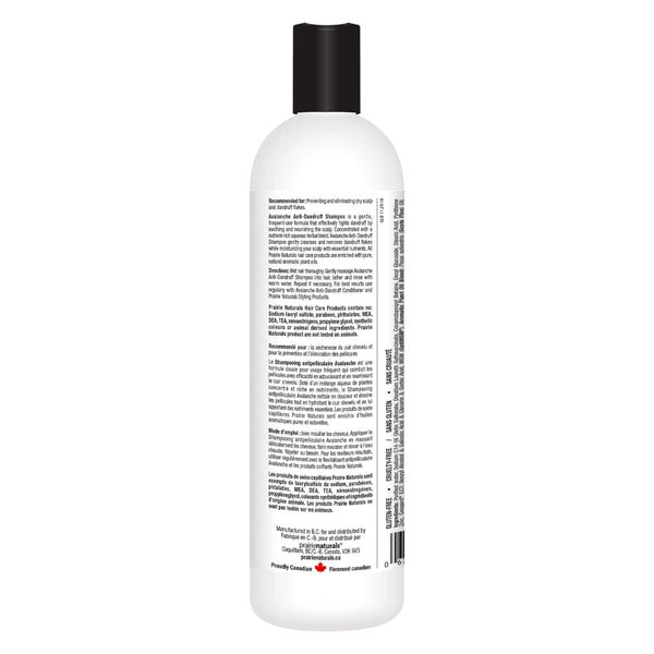 Prairie Naturals Avalanche Anti-Dandruff Shampoo Bottle Back
