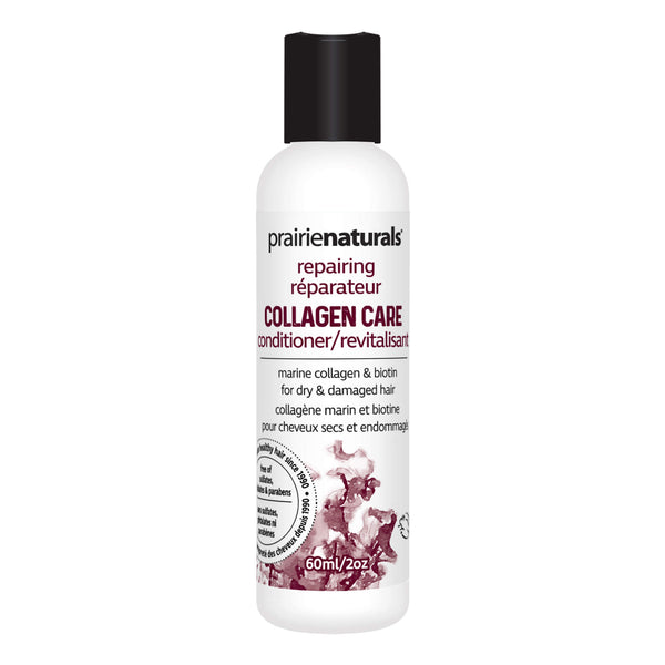 Bottle of PrairieNaturals Conditioner CollagenCare MarineCollagen&BiotinRepair Trial/Travel Size 60ml