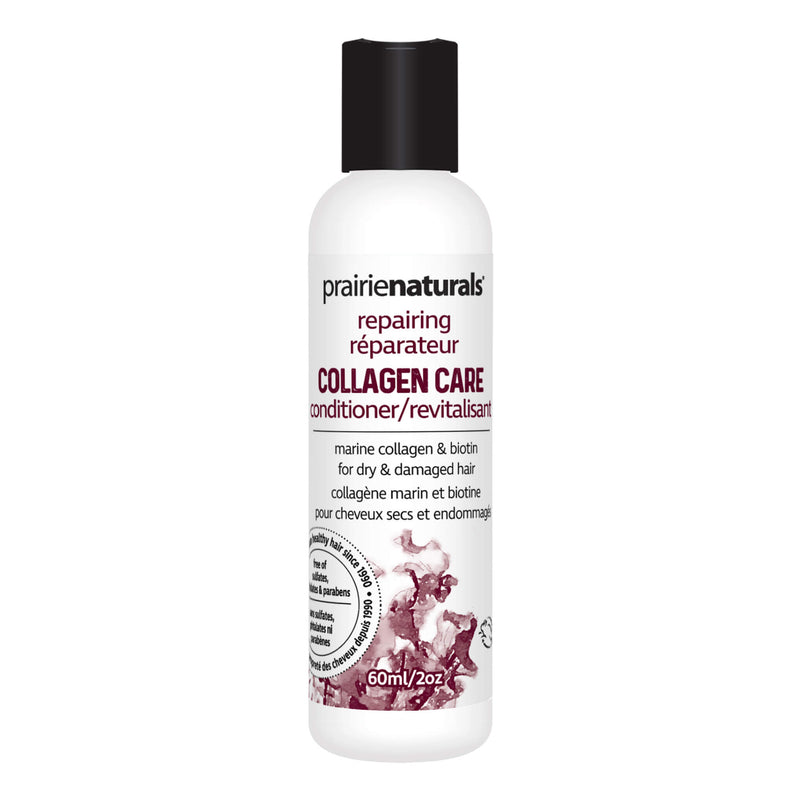 Bottle of PrairieNaturals Conditioner CollagenCare MarineCollagen&BiotinRepair Trial/Travel Size 60ml