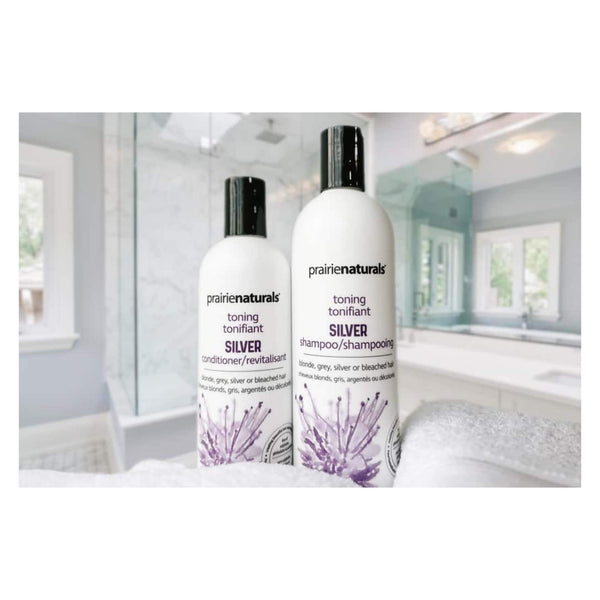 Prairie Naturals Silver Toning Shampoo & Conditioner Lifestlye
