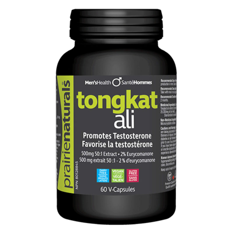 Bottle of PrairieNaturals TongkatAli 60V-Capsules