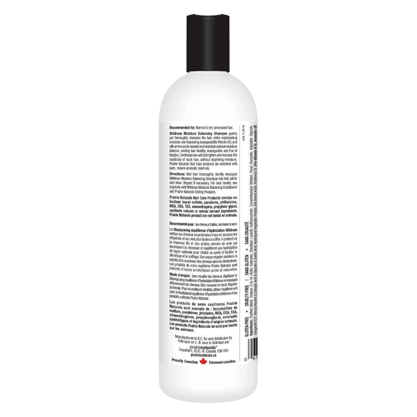 Prairie Naturals Wild Rose Moisture Balancing Shampoo Back of Bottle
