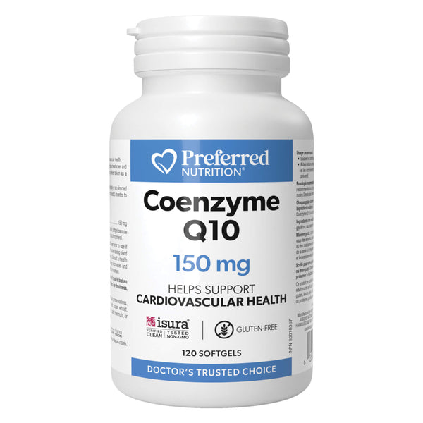 Bottle of PreferredNutrition CoenzymeQ10 150mg 120Softgels