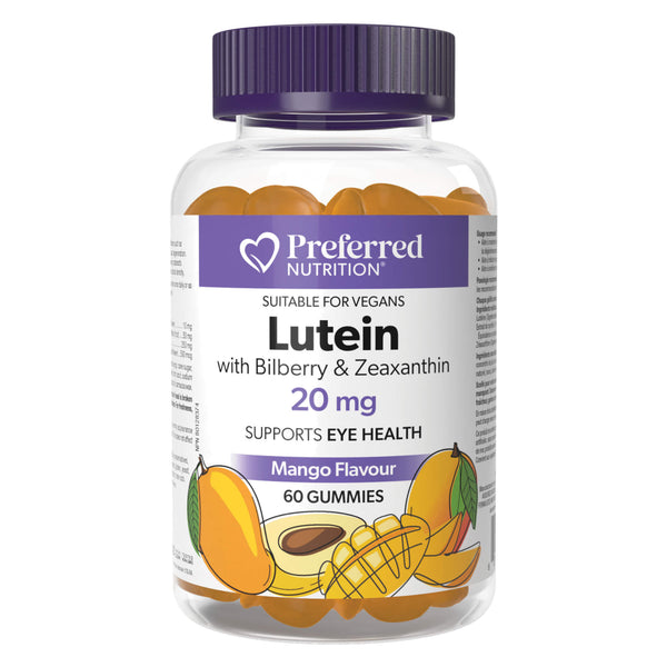 Bottle of PreferredNutrition LuteinGummies w/Bilberry&Zeaxanthin 60Gummies