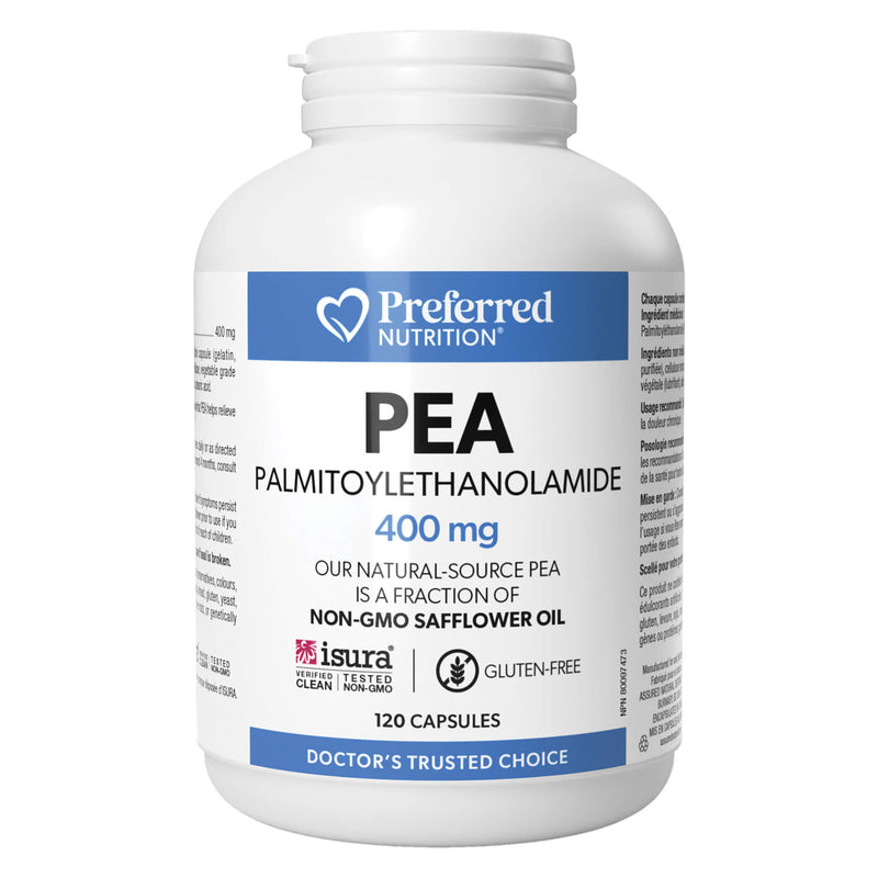 Bottle of PreferredNutrition PEA 400mg 120Capsules