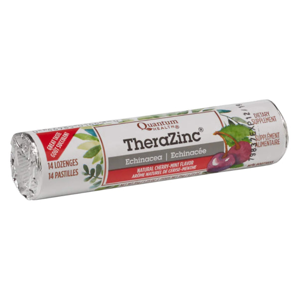 Roll of Quantum TheraZinc Elderberry Lozenges - Natural Cherry Mint 14Lozenges
