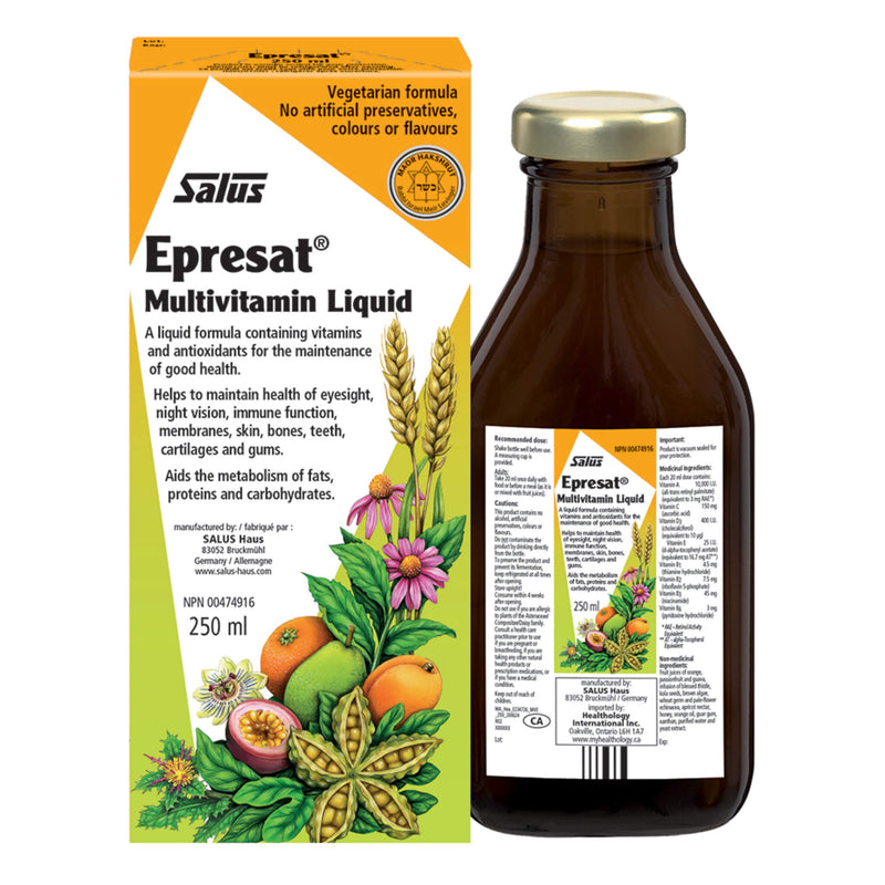 Box & Bottle of Salus Epresat Multivitamin Liquid 250ml