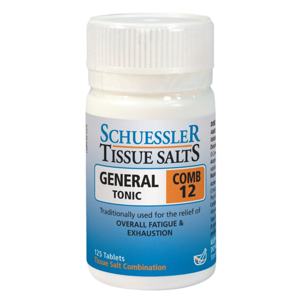 Bottle of SchuesslerTissueSalts GeneralTonic Comb12 125Tablets