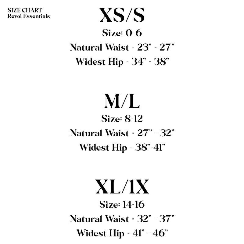 Revol Cares Essentials Size Chart