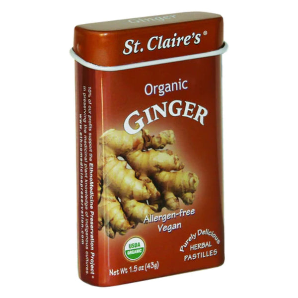 Tin of St.Claire's Pastilles Ginger 43g