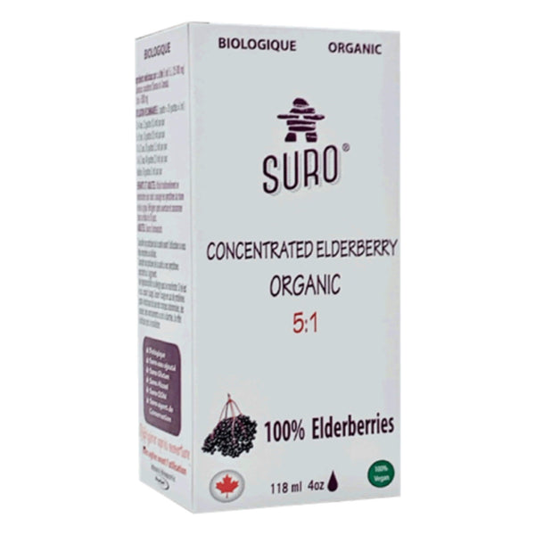 Box of Suro Concentrated Elderberry Organic 5:1 118ml