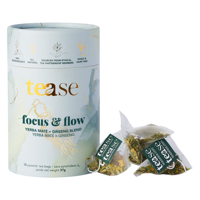 CylinderPackage of TeaseTea Focus&Flow 15PyramidTeaBags