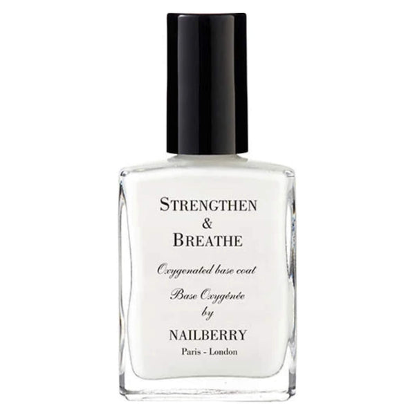 Bottle of Nailberry Strengthen & Breathe Oxygenated Base Coat & Nail Strengthener 15ml