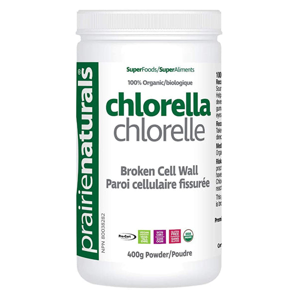 Tube of Prairie Naturals Chlorella 400 Grams