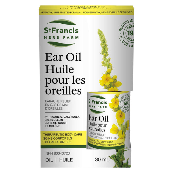 Box of St. Francis Herb Farm Ear Oil 30 Milliliters