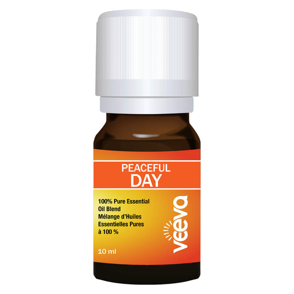 Bottle of Veeva Essential Oil Blend Peaceful Day 10 Milliliters