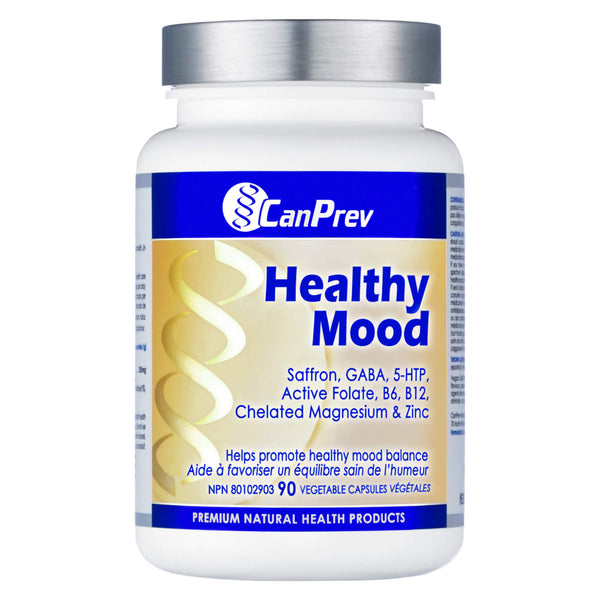 Bottle of CanPrev Healthy Mood 90 Vegetable Capsules