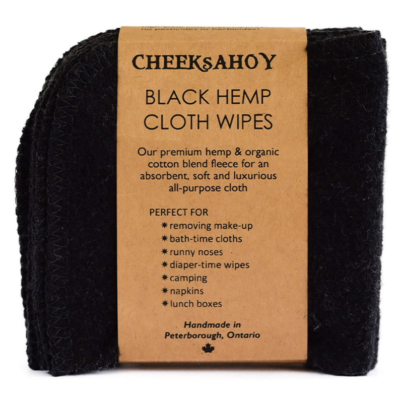 Cheeks Ahoy Black Hemp Cloth Wipes