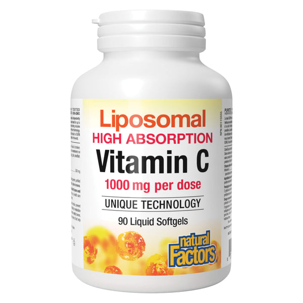 NaturalFactors LiposomalHighAbsorptionVitaminC 1000mg 90LiquidSoftgels