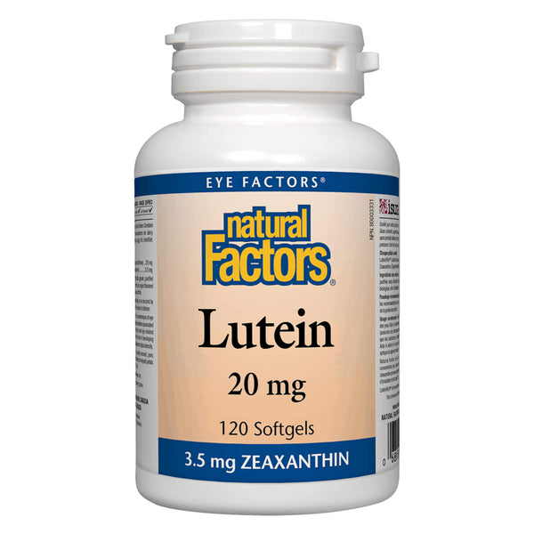 Bottle of Natural Factors Lutein 20 mg 120 Softgels