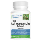 Bottle of OptimumHealthVitamins Opti-AshwagandhaExtract 500mg 60 Capsules