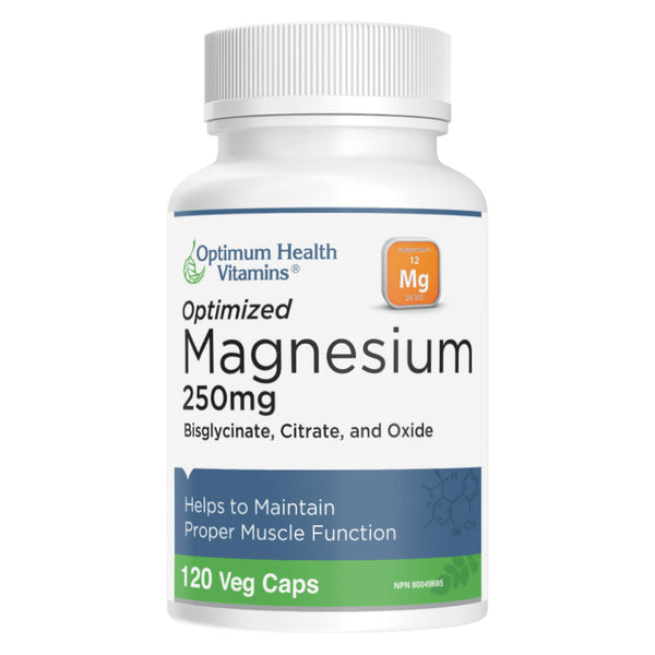 OptimumHealthVitamins OptimizedMagnesium BisglycinateCitrateOxide 250mg 120VegCaps