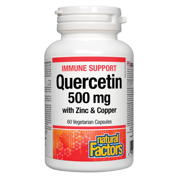 NaturalFactors Quercetin 500mg with Zinc&Copper 60VegetarianCapsule