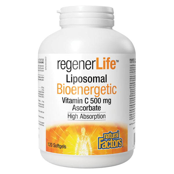 NaturalFactors RegenerLife LiposomalBioenergeticVitaminC500mgAscorbate 120Softgels