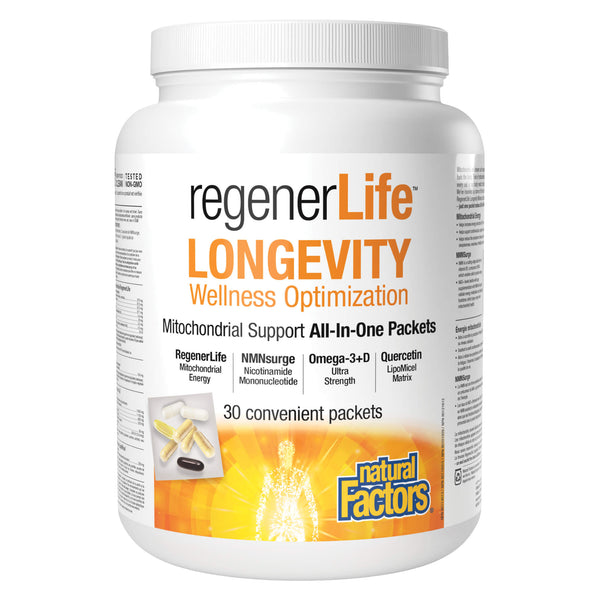 NaturalFactors RegenerLife LongevityWellnessOptimization 30Packets