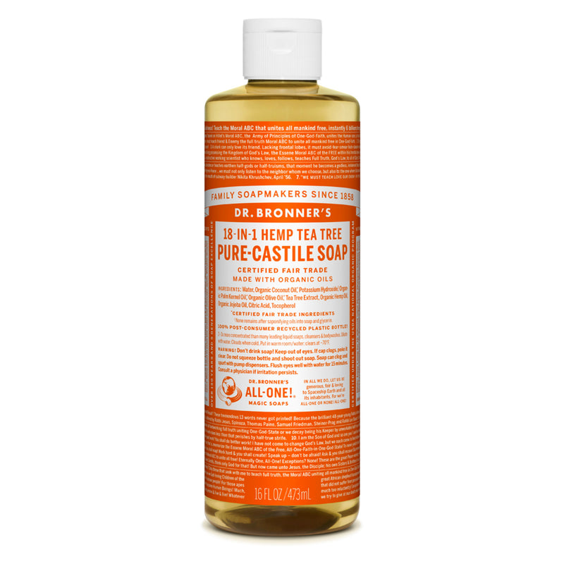 Dr.Bronner's PureCastileLiquidSoap TeaTree 16oz