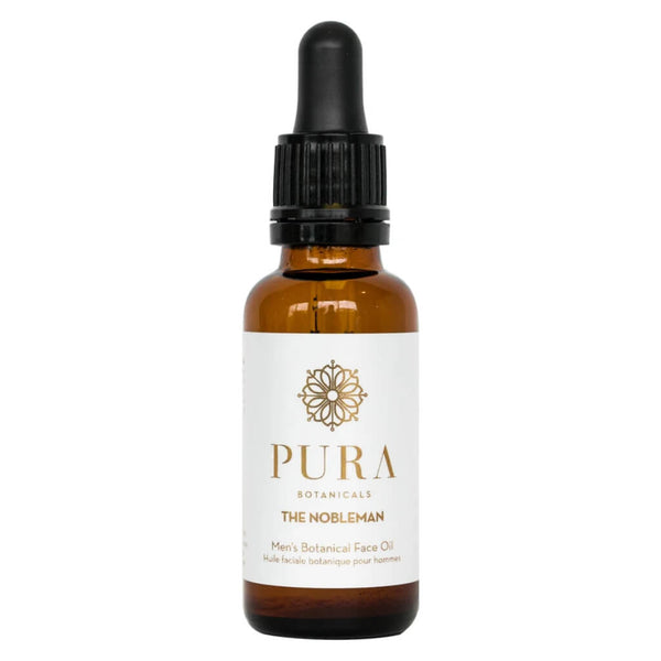 Dropper Bottle of Pura Botanicals The Nobleman Men's Botanical Face Oil 1 Ounce