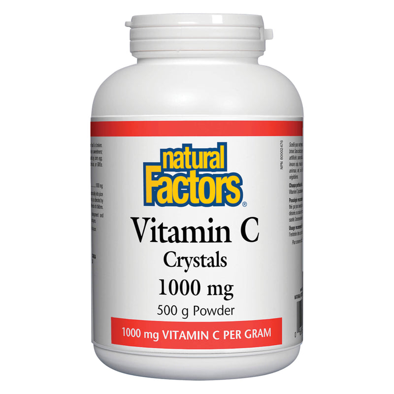 Bottle of Natural Factors Vitamin C 1000 mg Crystals 500 Grams