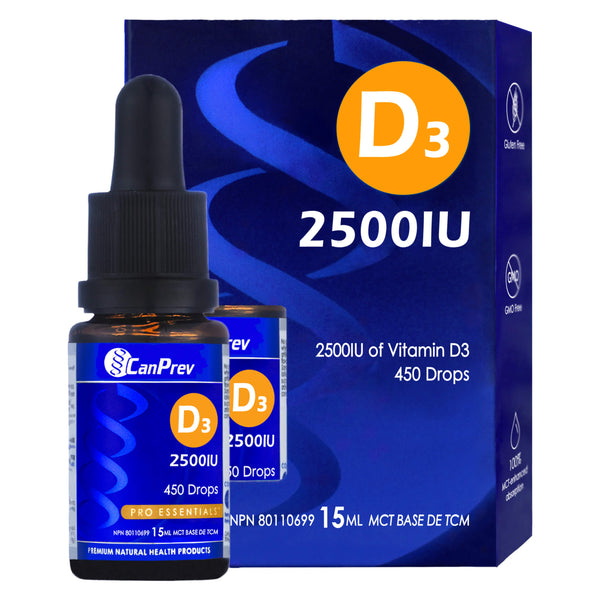 Box of CanPrev D3 Drops 2500IU 450 Drops 15ml