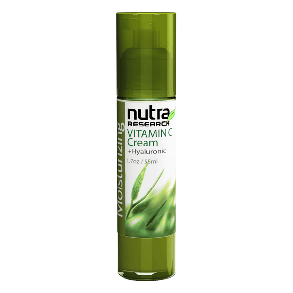 Bottle of Nutra Research Vitamin C + Hyaluronic Acid Cream 55ml