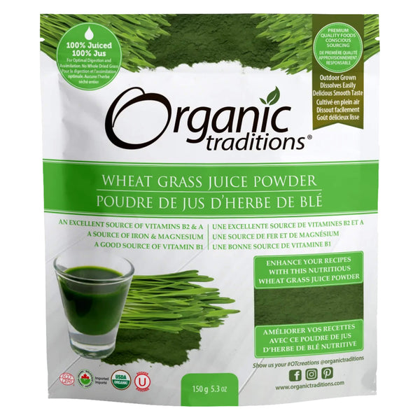 OrganicTraditions WheatGrassJuicePowder 150g/5.3oz