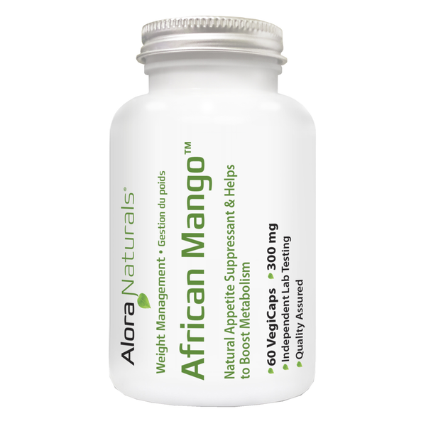 Bottle of Alora Naturals African Mango 60 Vegetable Capsules