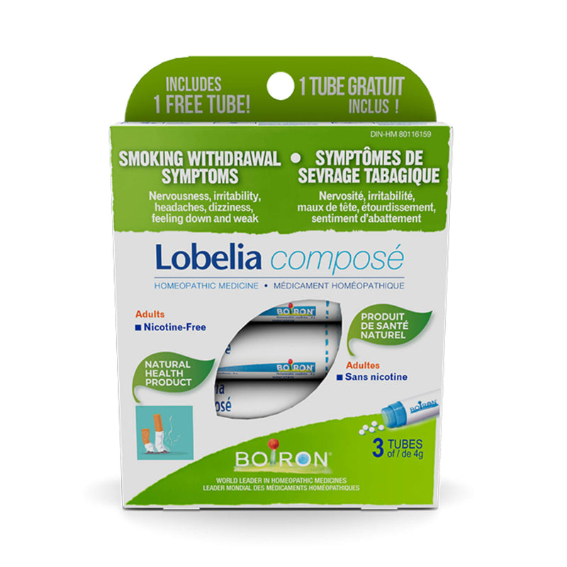 Box of Boiron Lobelia Composé - Smoking Withdrawal Symptoms 3 x 80 Pellets